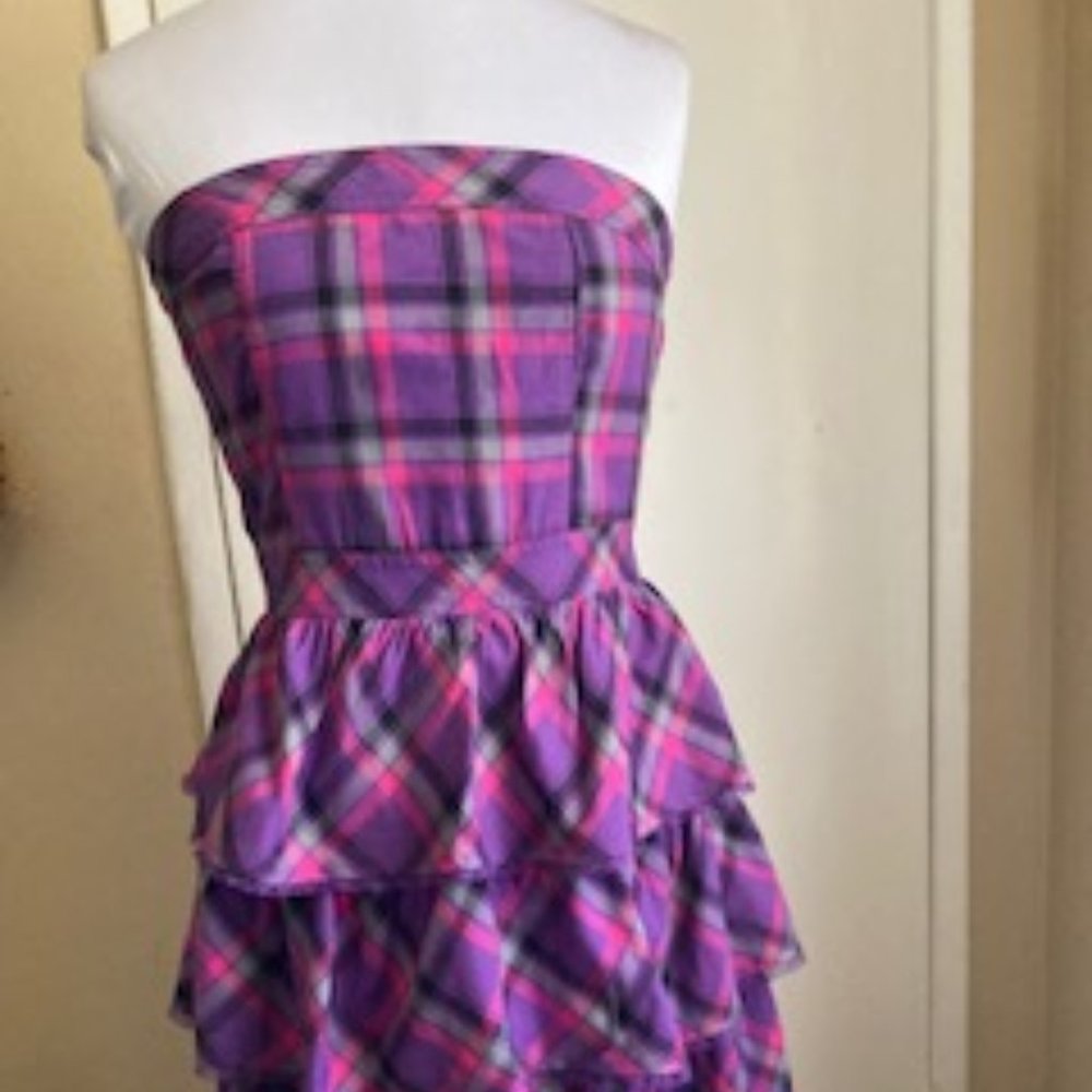 ANCHORBLUE-PURPLE & PINK  STUNNING PLAID SUNDRESS
